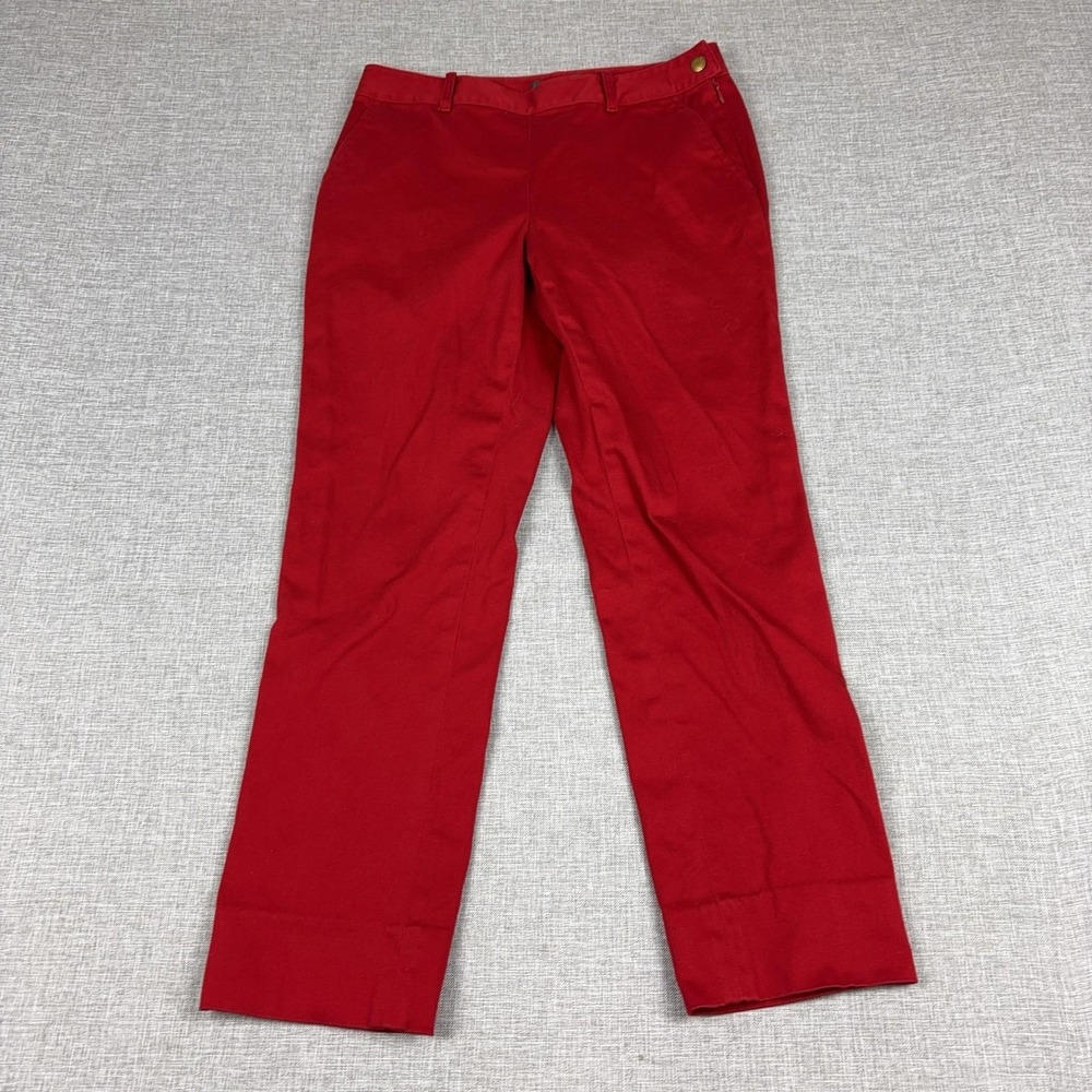Lauren Ralph Lauren Pants Womens 4P Red Chino Twill Straight Leg Stretch